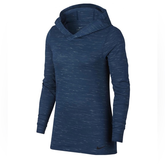Nike Womens Dry-Fit Training Hoodie - Blue - Picture 3 of 4